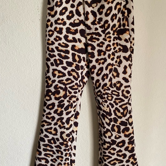 $345 LE SUPERBE CATHOUSE Leopard Flared Ankle Pants Old Money Mob Wife Size 0 - Picture 3 of 13